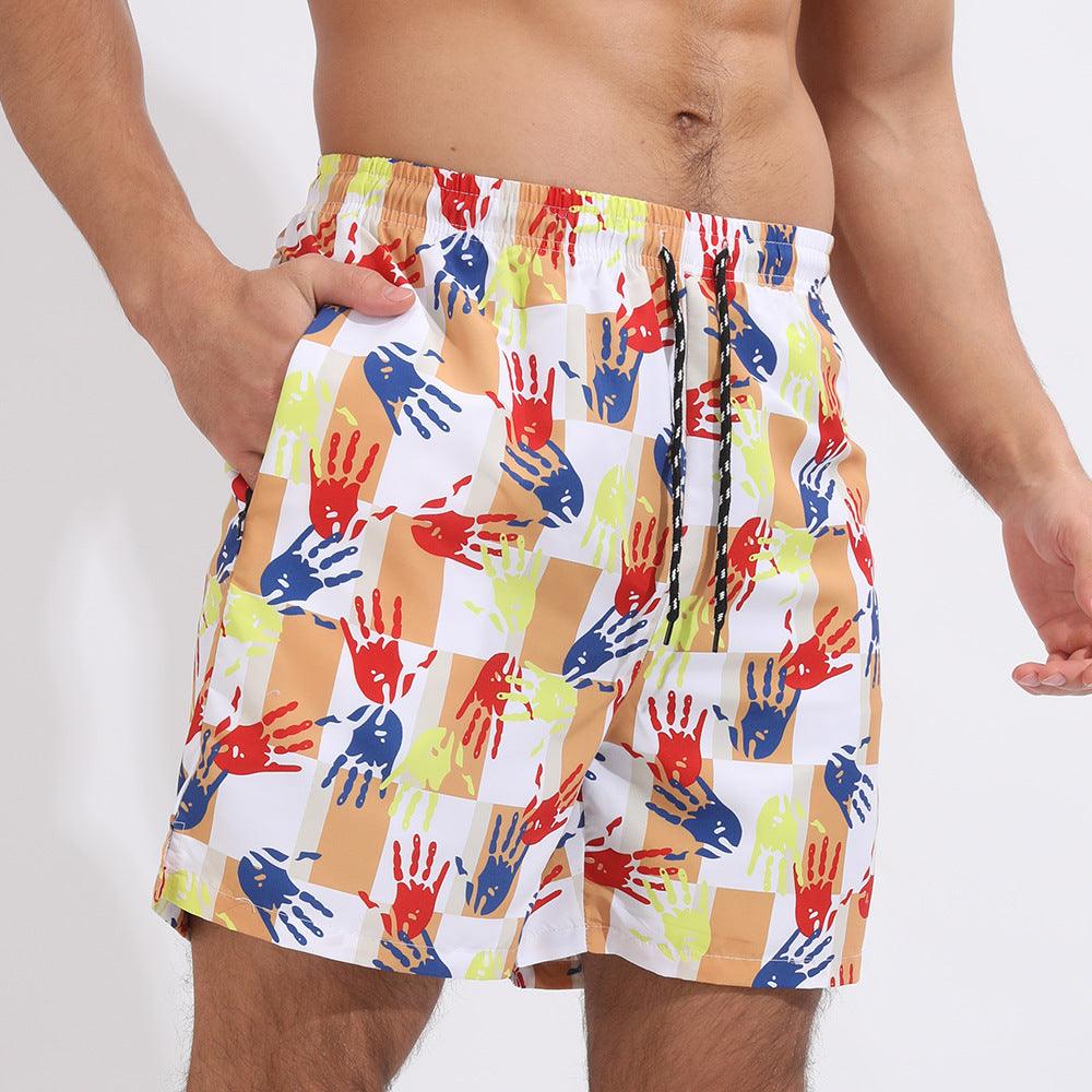 Gradient Printed Beach Shorts Double Layer Casual Sport Shorts - Elite Essence Store