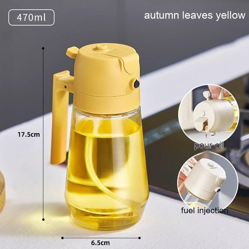 470ML Olive Oil Sprayer Dispenser For Cooking BBQ 2 In 1 Glass Oil Vinegar Soy Sauce Spray Kitchen Oil Bottle For Air Fryer - Elite Essence Store
