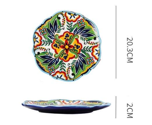 Underglaze Ceramic Tableware Bohemian Household Dishes - Elite Essence Store