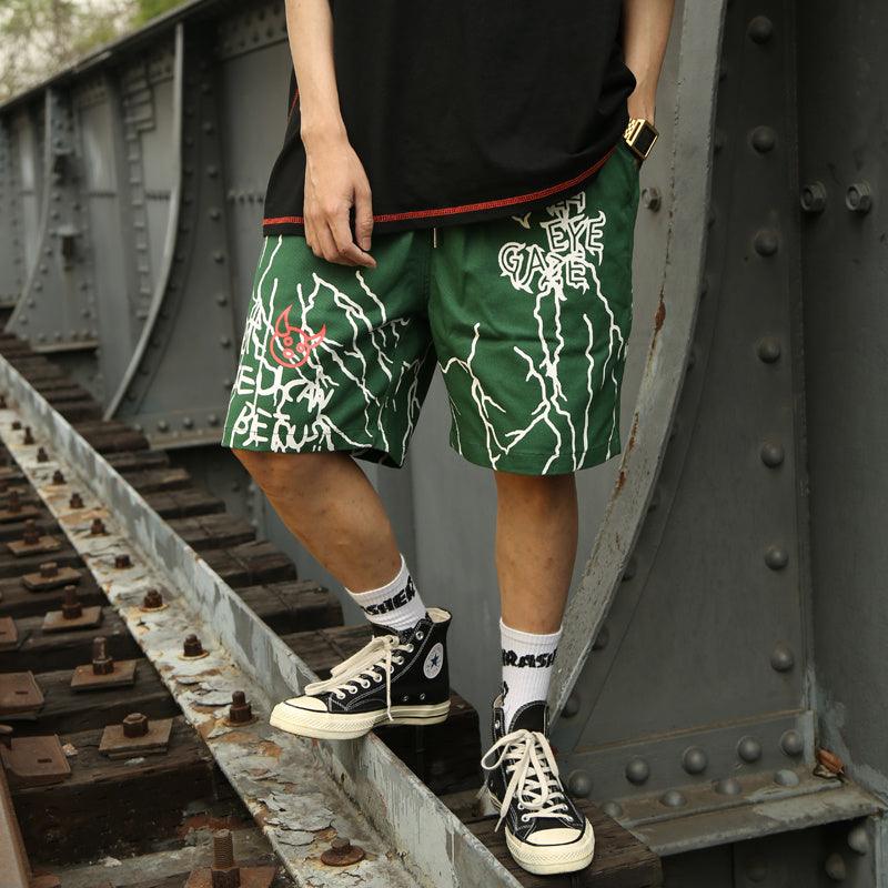 Japanese Harajuku style graffiti casual shorts men - Elite Essence Store