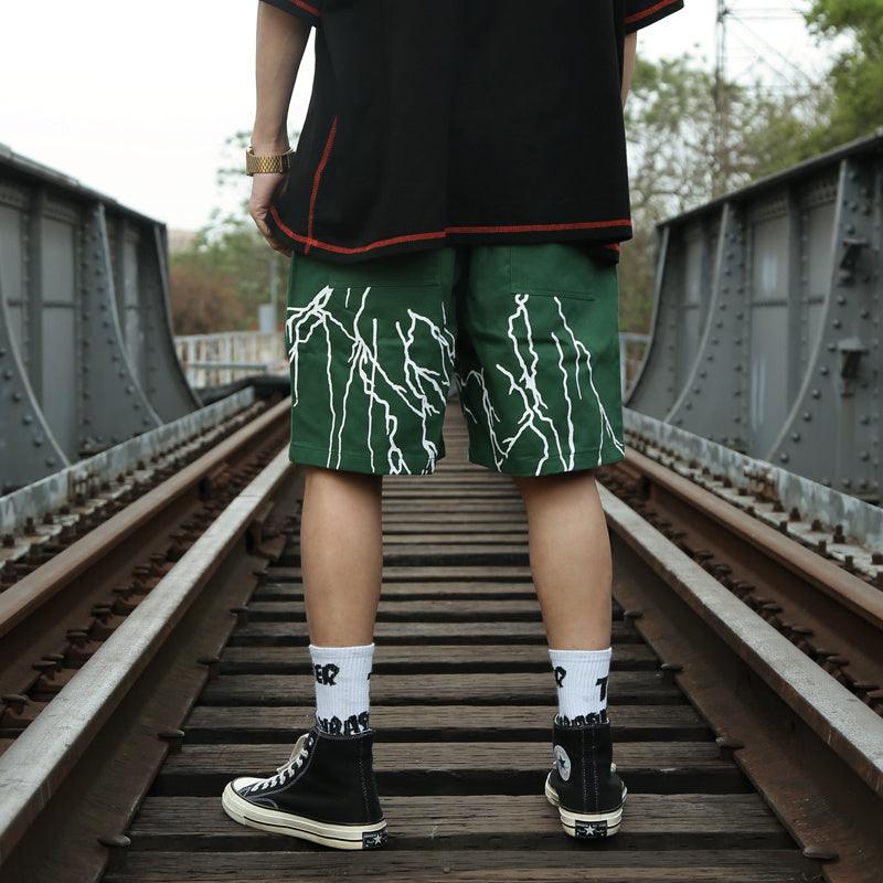 Japanese Harajuku style graffiti casual shorts men - Elite Essence Store