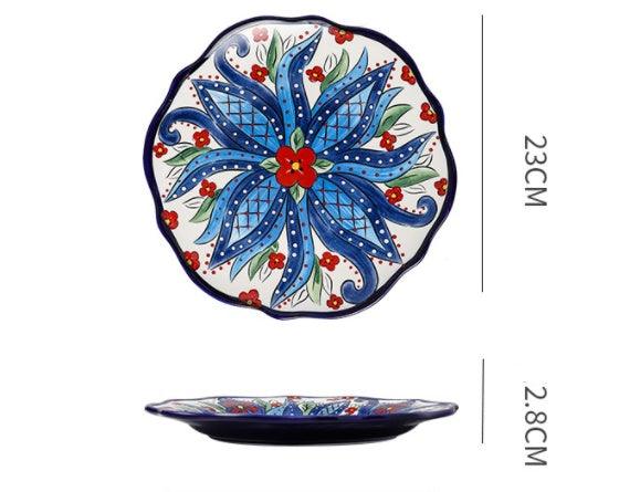 Underglaze Ceramic Tableware Bohemian Household Dishes - Elite Essence Store