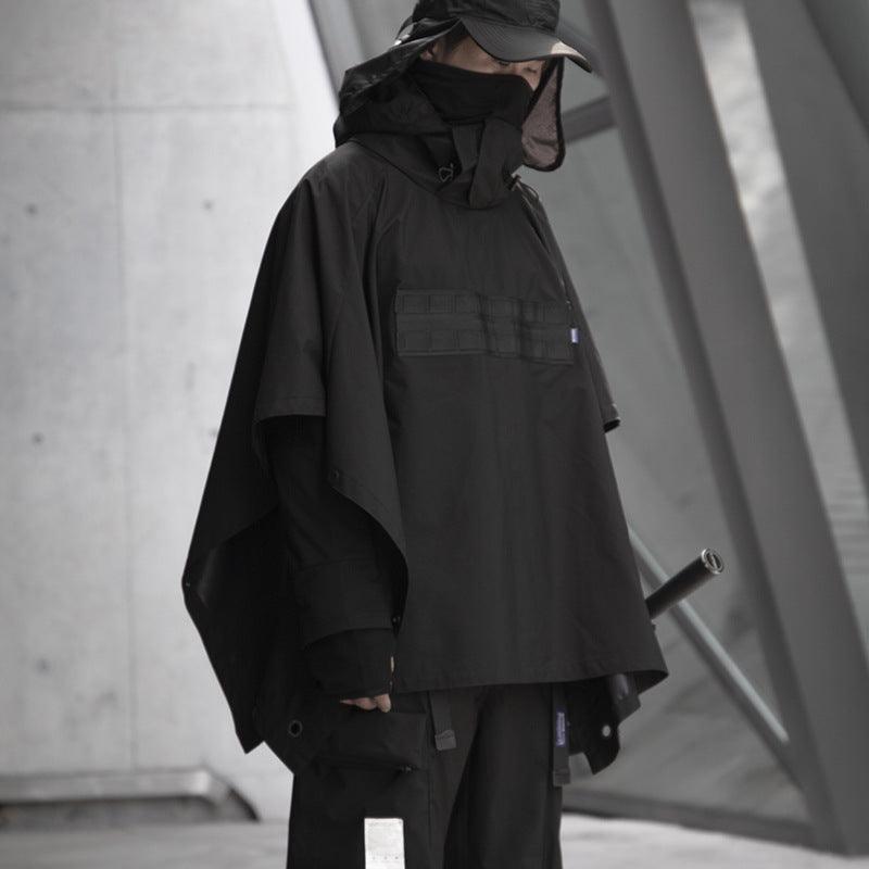 Cyberpunk Functional Cloak Dark Ninja Shawl Outdoor Rain And Snow Trench Coat - Elite Essence Store