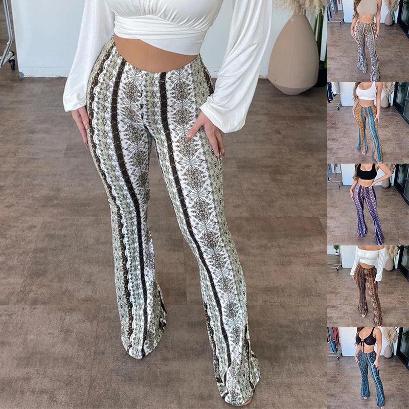 High Elastic Tight Pants Slim Sexy Print Trousers Womens Clothing - Elite Essence Store