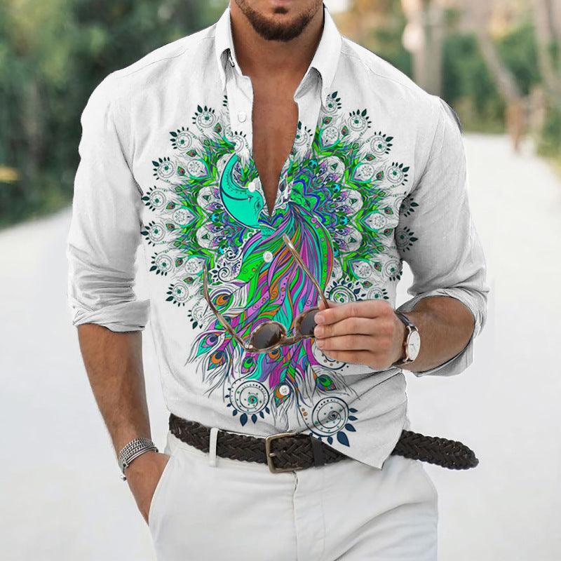 Men's Loose Floral Shirt Beach Retro - Elite Essence Store