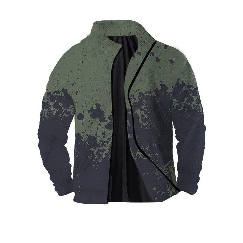 Men's Twill Digital Printing 3D Zipper Jacket - Elite Essence Store