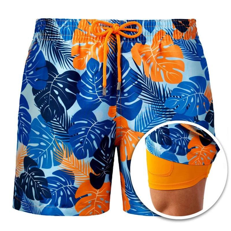 Men's Printed Beach Shorts Sports Double Layer Shorts Summer - Elite Essence Store