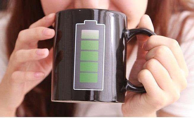 Battery display thermal temperature cup temperature sensitive color cup ceramic coffee mug - Elite Essence Store