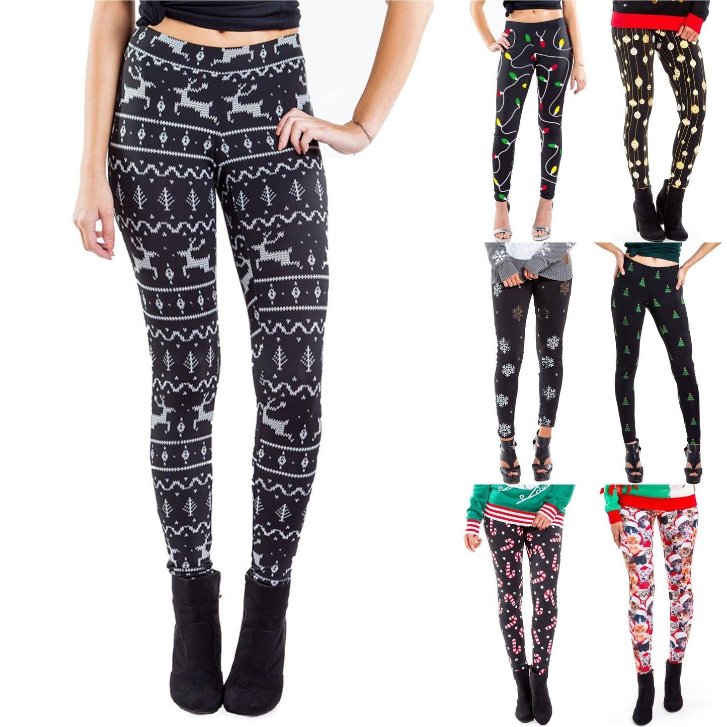 Christmas Costume Printed Slim-fit Trousers - Elite Essence Store