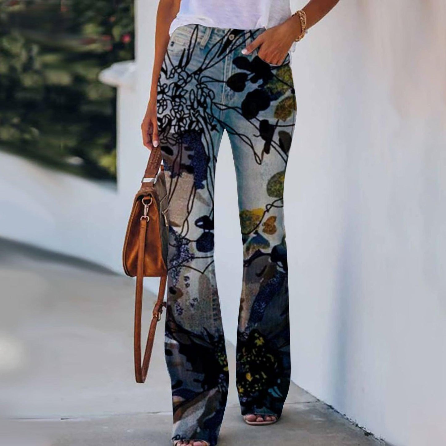 Summer New Flower-bird Print Women's Trousers - Elite Essence Store