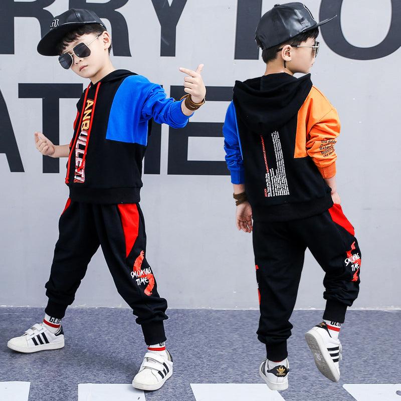 Boys spring suit new Korean children's clothing in the big boy boy long-sleeved sports two-piece suit tide clothes - Elite Essence Store