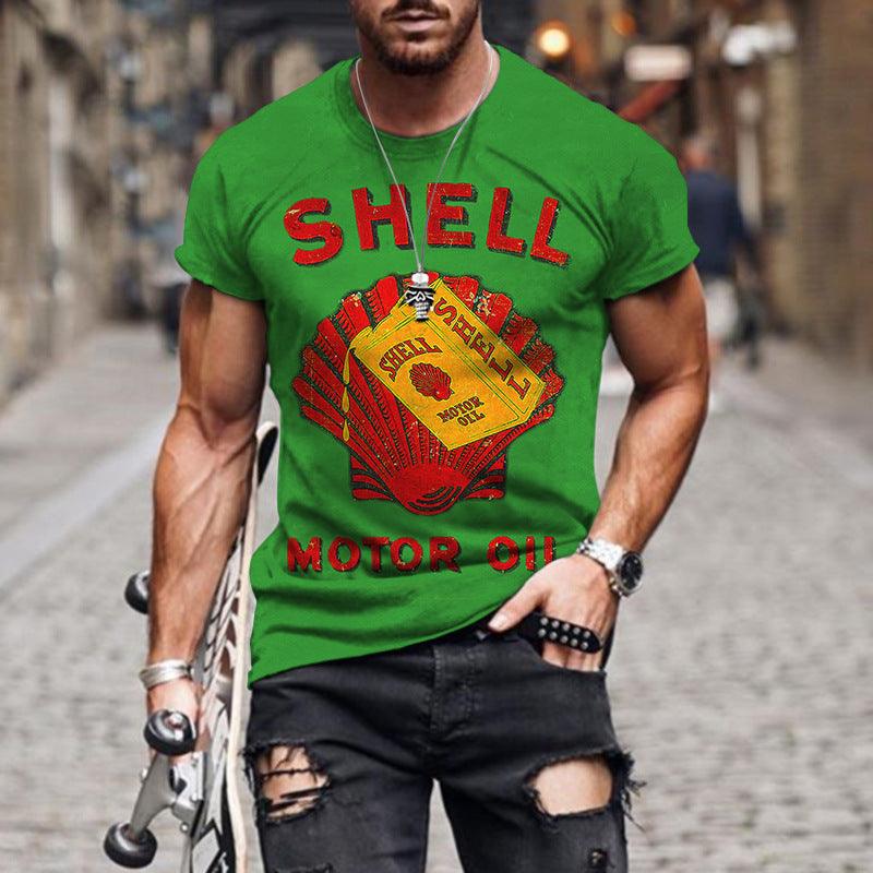 3D Digital Vintage Print English Men's Casual Short Sleeve - Elite Essence Store