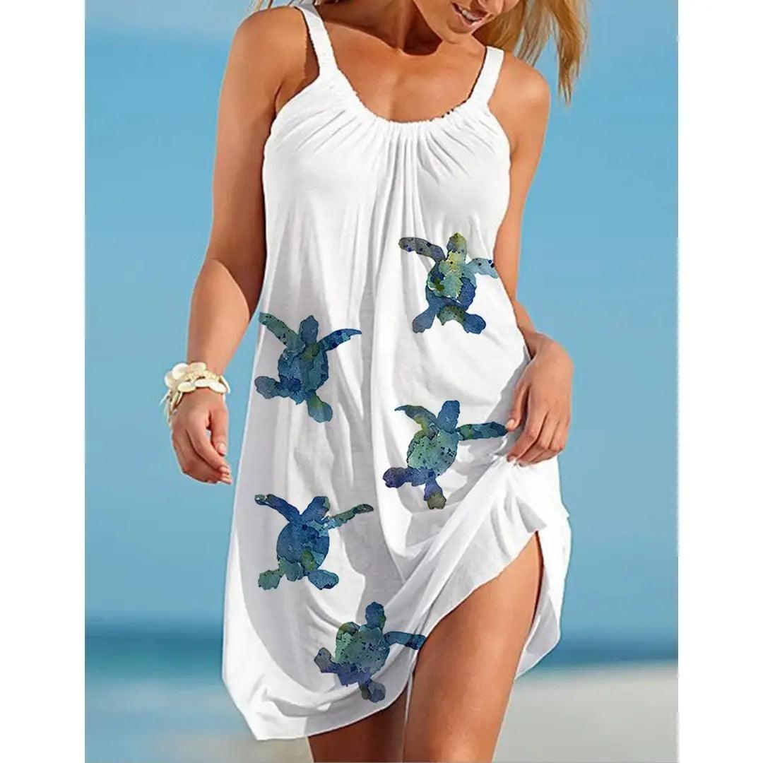 Women's Underwater World Turtle Beach Sling Dress - Elite Essence Store