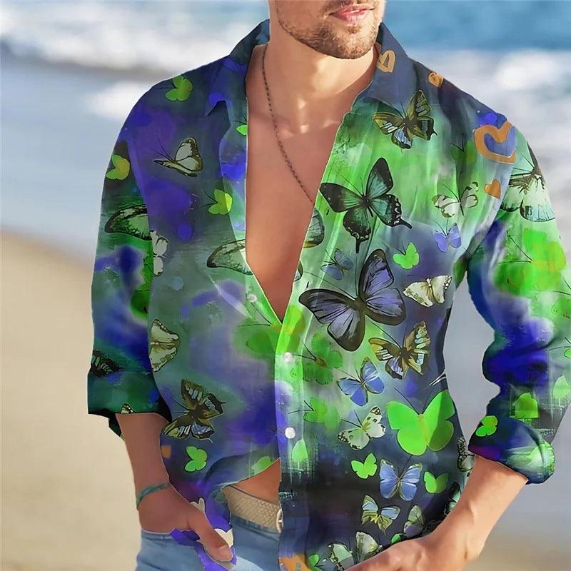 Men's Loose Floral Shirt Beach Retro - Elite Essence Store