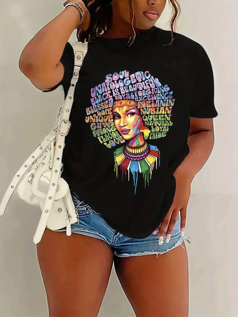 Black Girl Printed Short-sleeved T-shirt - Elite Essence Store