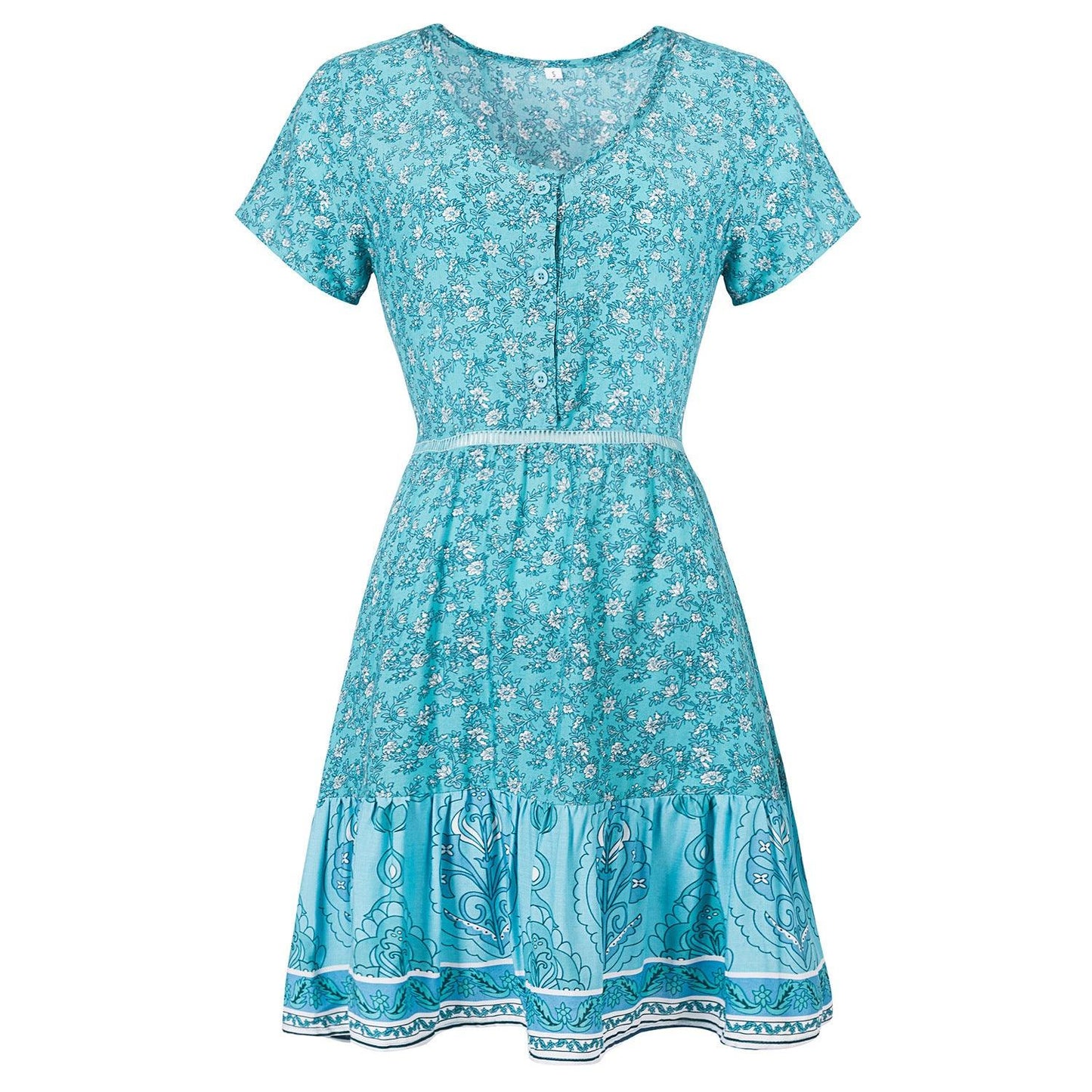 Women's Sexy Deep Print Beach Dress Summer - Elite Essence Store