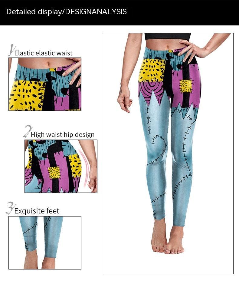 Christmas Horror Night Cos Pants Sally Halloween Digital Print Hip Shaping Pants Leggings - Elite Essence Store