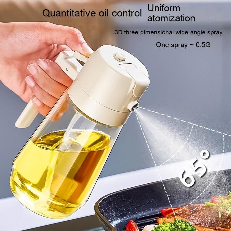 470ML Olive Oil Sprayer Dispenser For Cooking BBQ 2 In 1 Glass Oil Vinegar Soy Sauce Spray Kitchen Oil Bottle For Air Fryer - Elite Essence Store