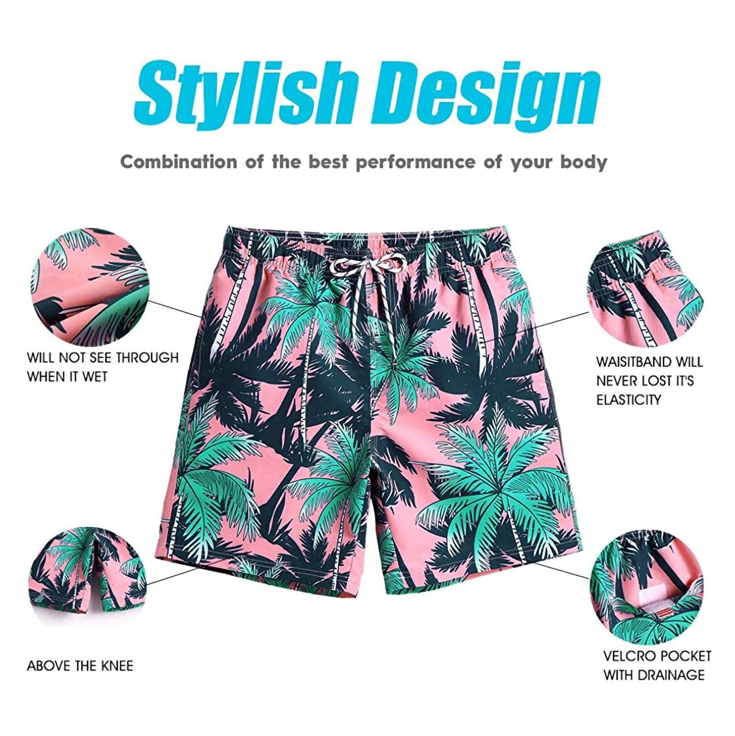 Men's Swimming Trunks Casual Beach Shorts - Elite Essence Store