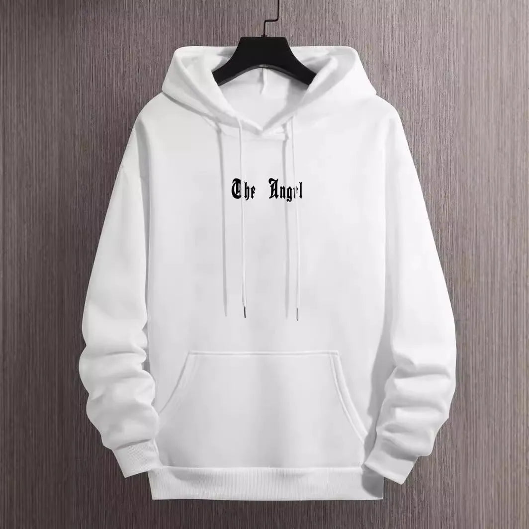 Trendy Angel Wings Printed Hooded Men's Sweater