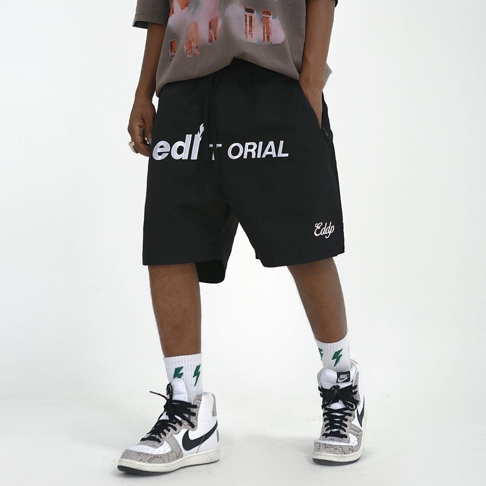 Embroidered Letters Basketball Shorts Men - Elite Essence Store