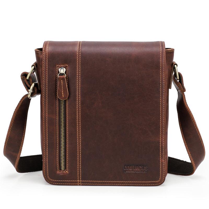 Retro Crazy Horse Skin Men's One Shoulder Crossbody Bag - Elite Essence Store