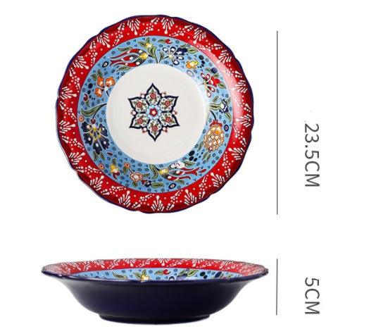 Underglaze Ceramic Tableware Bohemian Household Dishes - Elite Essence Store