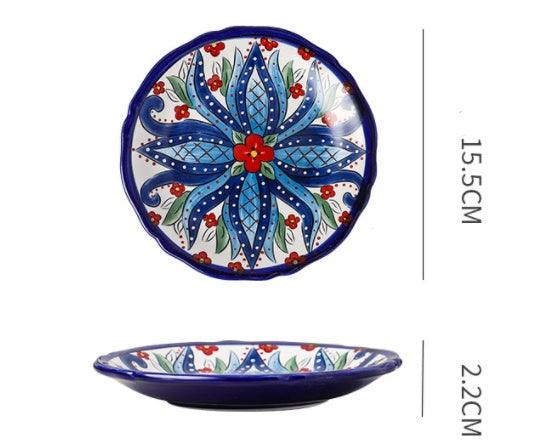 Underglaze Ceramic Tableware Bohemian Household Dishes - Elite Essence Store