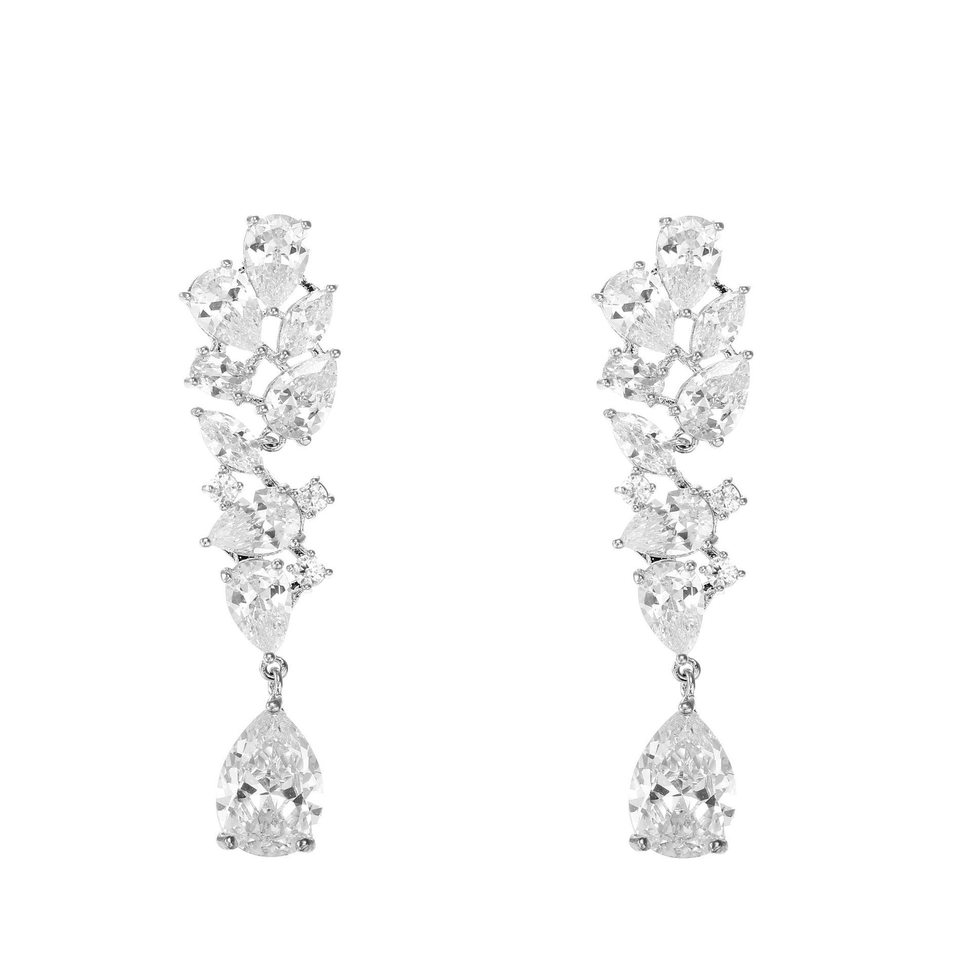 Bridal Zircon Necklace Two-piece Earrings Set - Elite Essence Store