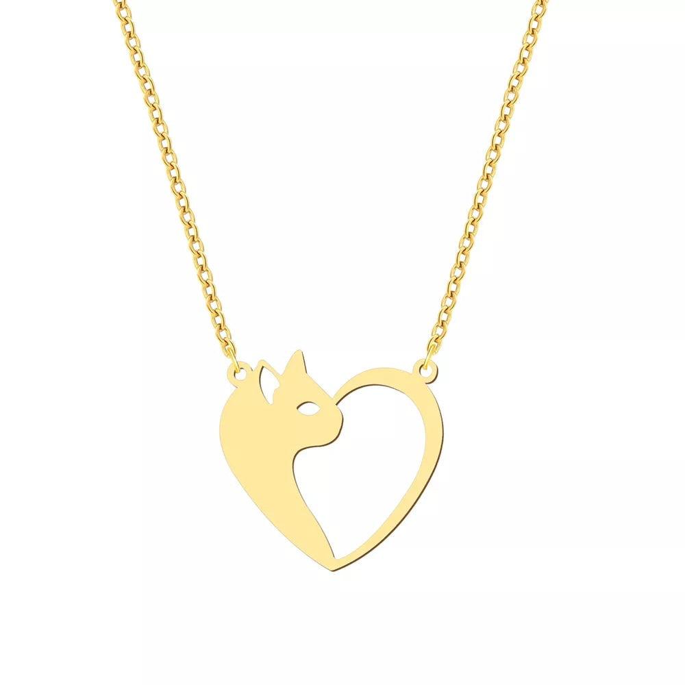 Women's Fashion Stainless Steel Cat Pendant Necklace - Elite Essence Store