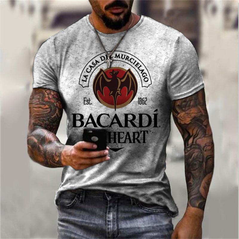 3D Digital Vintage Print English Men's Casual Short Sleeve - Elite Essence Store