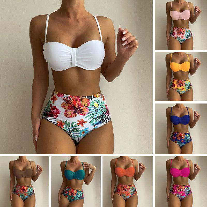 Women's Floral Print Spaghetti Strap Bikini Bathing Suit 2 Piece Swimsuits - Elite Essence Store