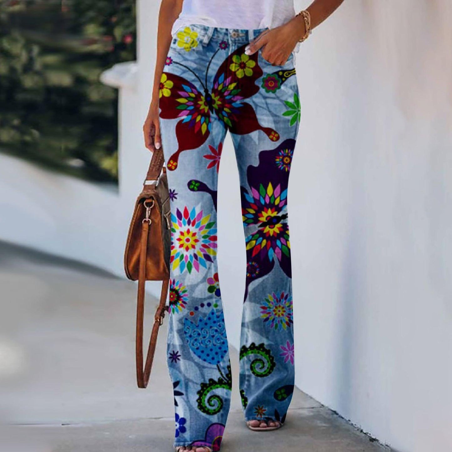 Summer New Flower-bird Print Women's Trousers - Elite Essence Store