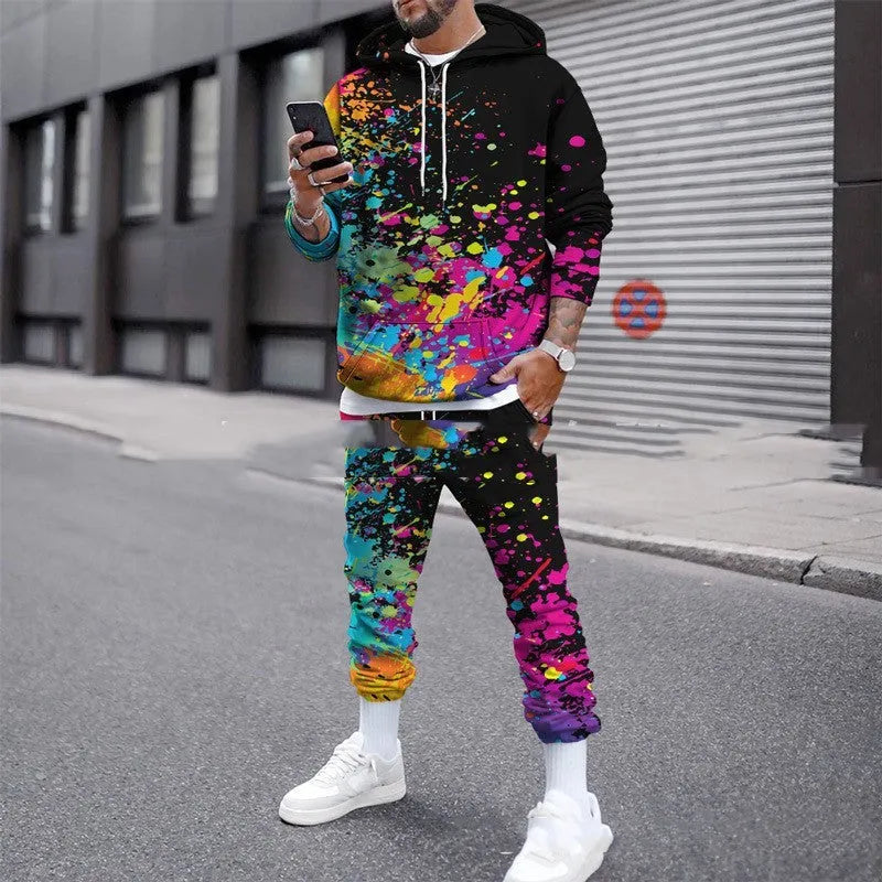 Colorful 3D Number Splash Camouflage Printing Suit