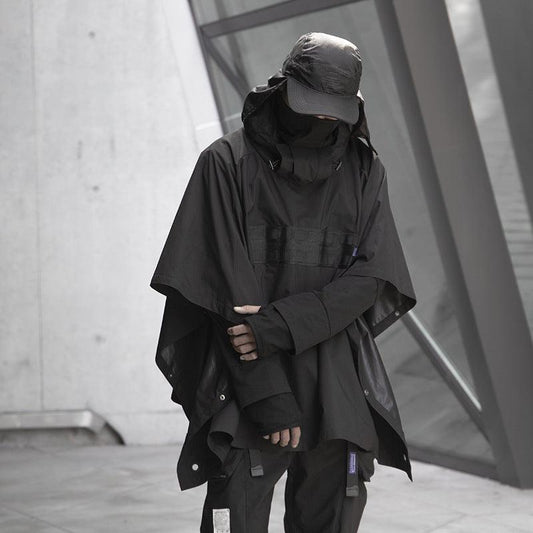 Cyberpunk Functional Cloak Dark Ninja Shawl Outdoor Rain And Snow Trench Coat - Elite Essence Store