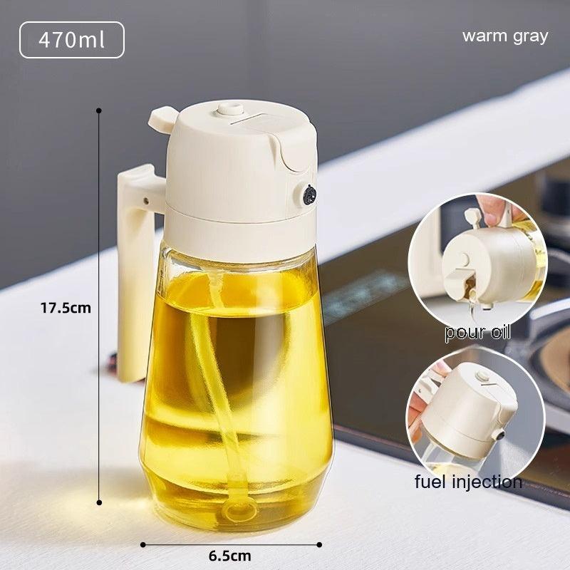 470ML Olive Oil Sprayer Dispenser For Cooking BBQ 2 In 1 Glass Oil Vinegar Soy Sauce Spray Kitchen Oil Bottle For Air Fryer - Elite Essence Store