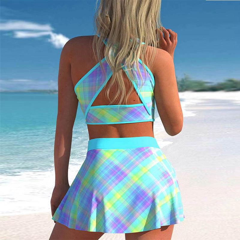 Split Swimwear Skirt Conservative Large Print - Elite Essence Store