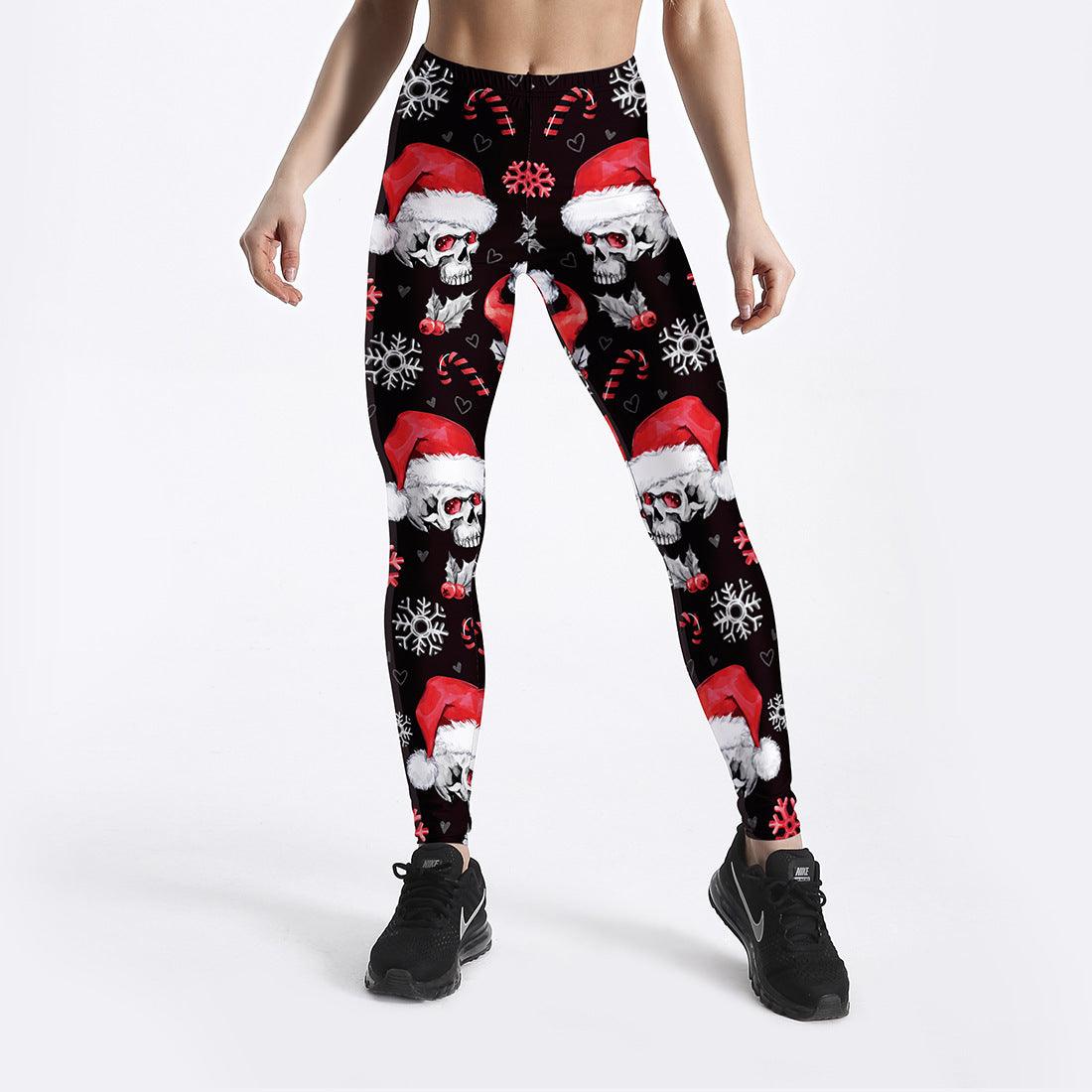 Skull Christmas Hat Thin Breathable Capris Sports Fitness - Elite Essence Store