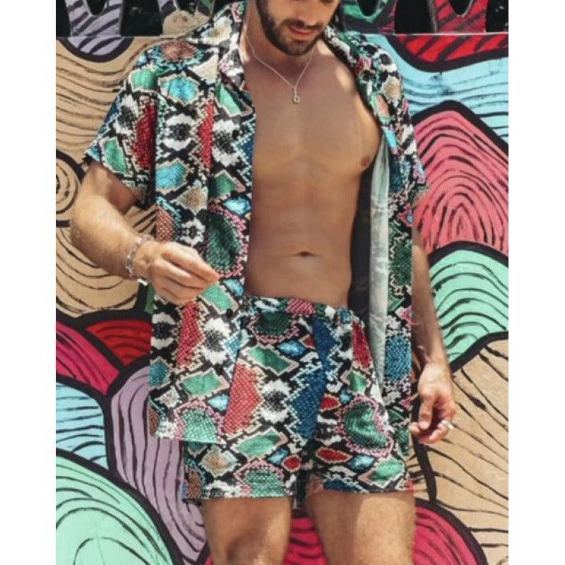 Men's Hawaii Casual Fashion Printing Short Sleeve Shirt Outfit - Elite Essence Store