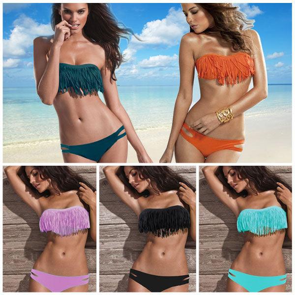 Fashion bra swimwear bikinis tassel female spa tourism suit aliexpress explosion - Elite Essence Store