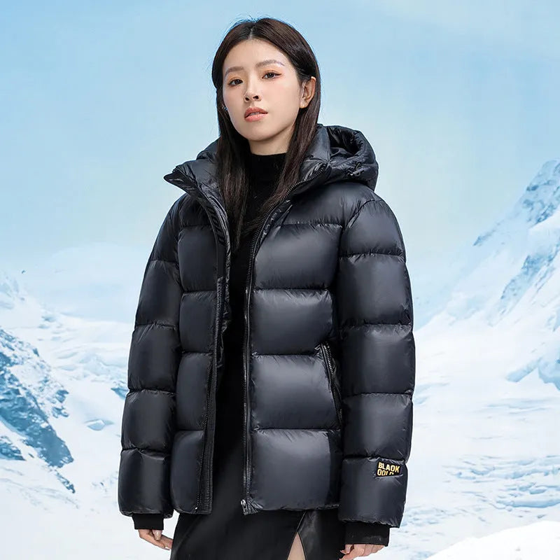 Winter Black Gold Down Jacket Couple Style