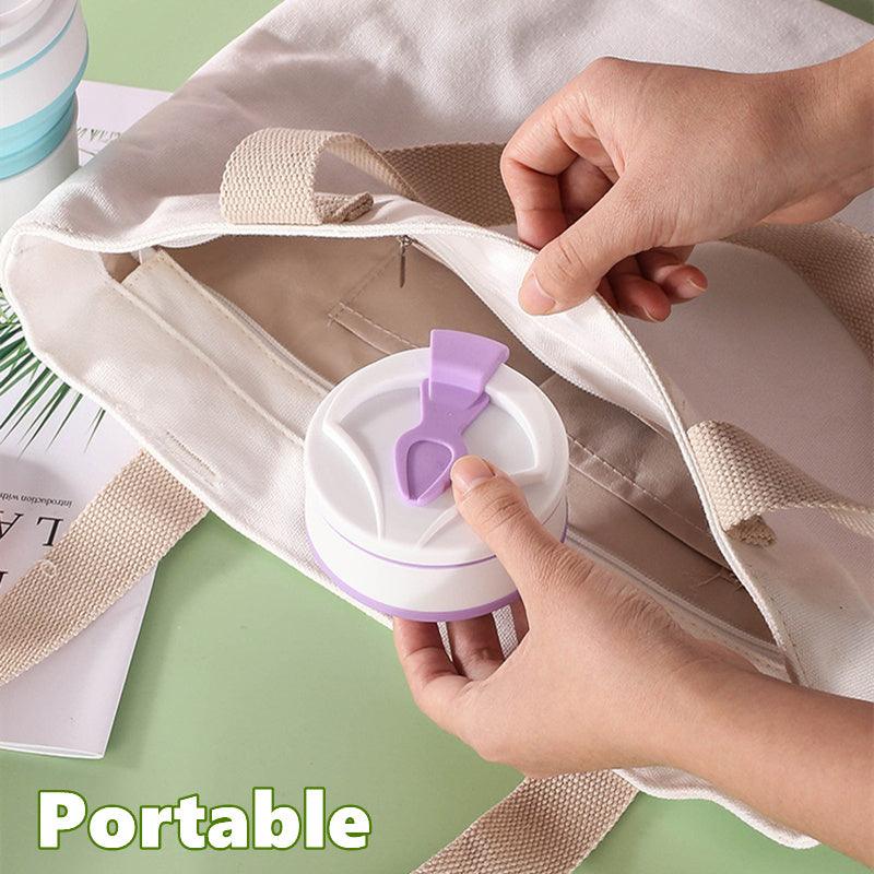 Kitchen Gadgets Folding Cup Collapsible Mug With Cover Coffee Travel Outdoors Portable Water Drinking Tea Cups - Elite Essence Store