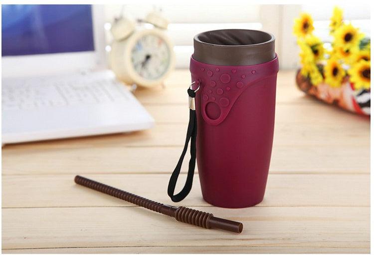 Creative Twister Cup No Lid Sealed Leak-proof Straw Cup Sports Handy Cup - Elite Essence Store