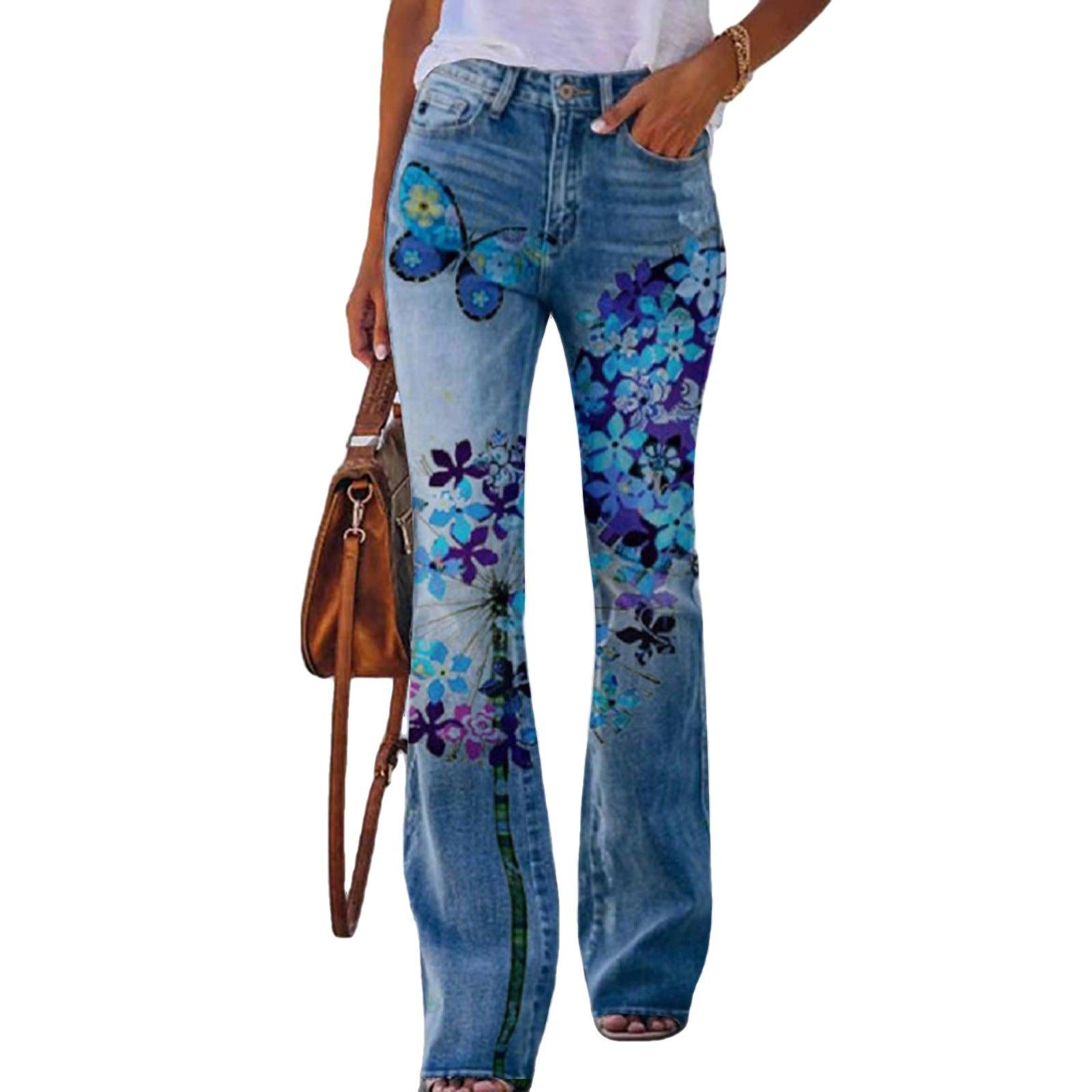 Summer New Flower-bird Print Women's Trousers - Elite Essence Store