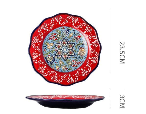 Underglaze Ceramic Tableware Bohemian Household Dishes - Elite Essence Store