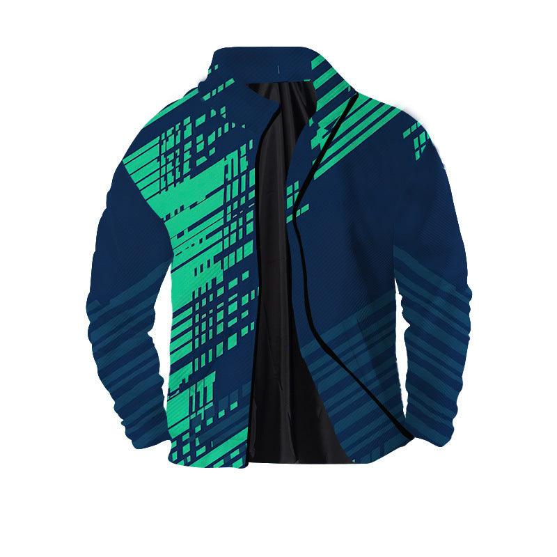 Men's Twill Digital Printing 3D Zipper Jacket - Elite Essence Store