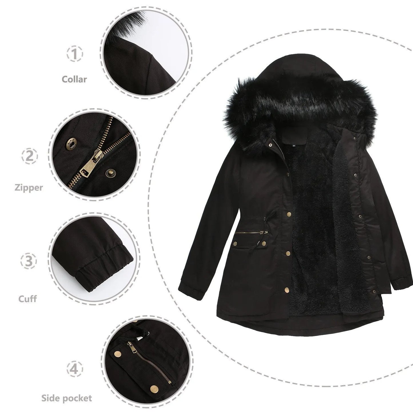 European Size Parka Workwear Cotton Coat Female