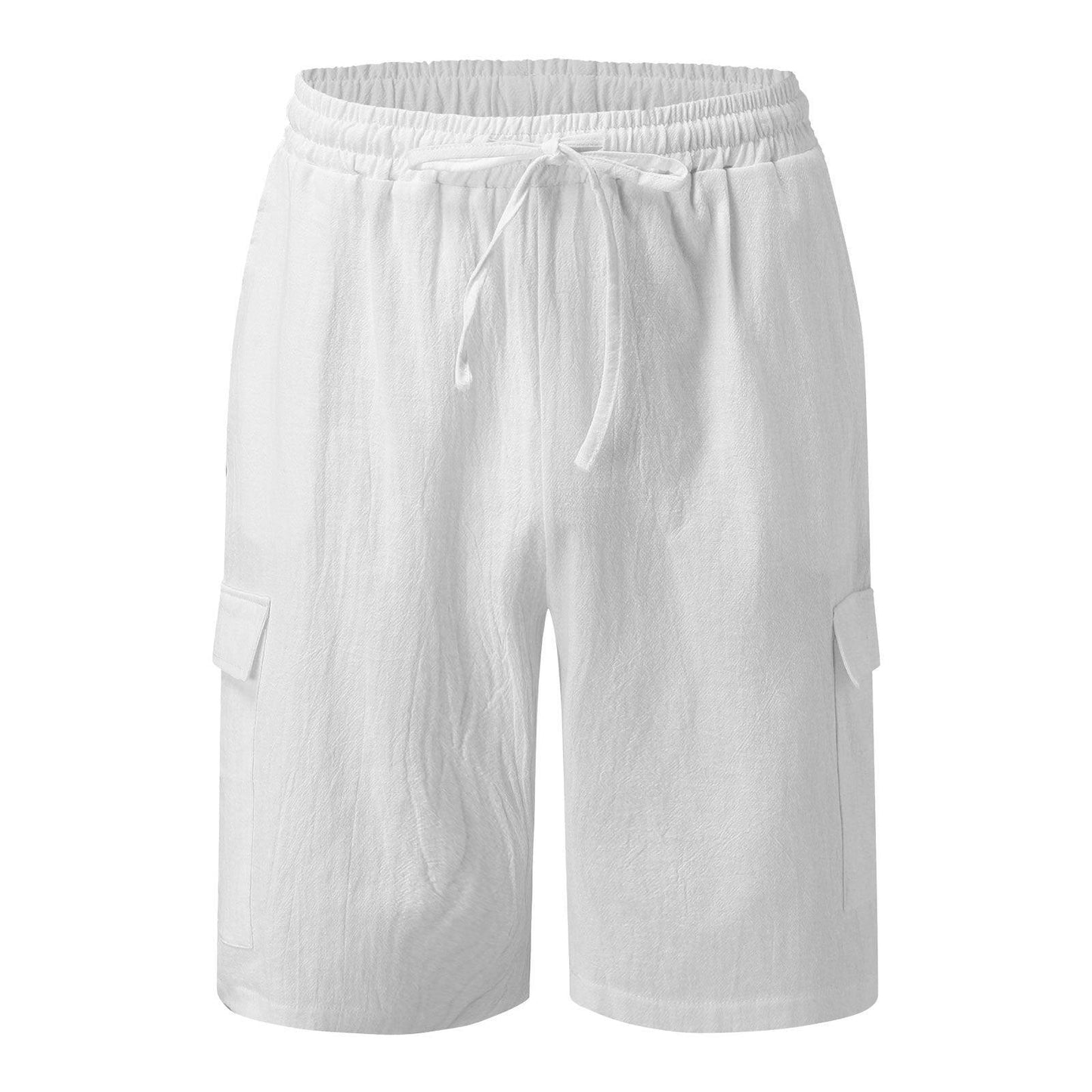 Men's Casual Vacation Beach Hawaiian Cotton Linen Multi-pocket Workwear Shorts - Elite Essence Store