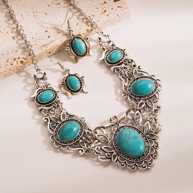 Alloy High-end Temperament Earring Necklace Set - Elite Essence Store