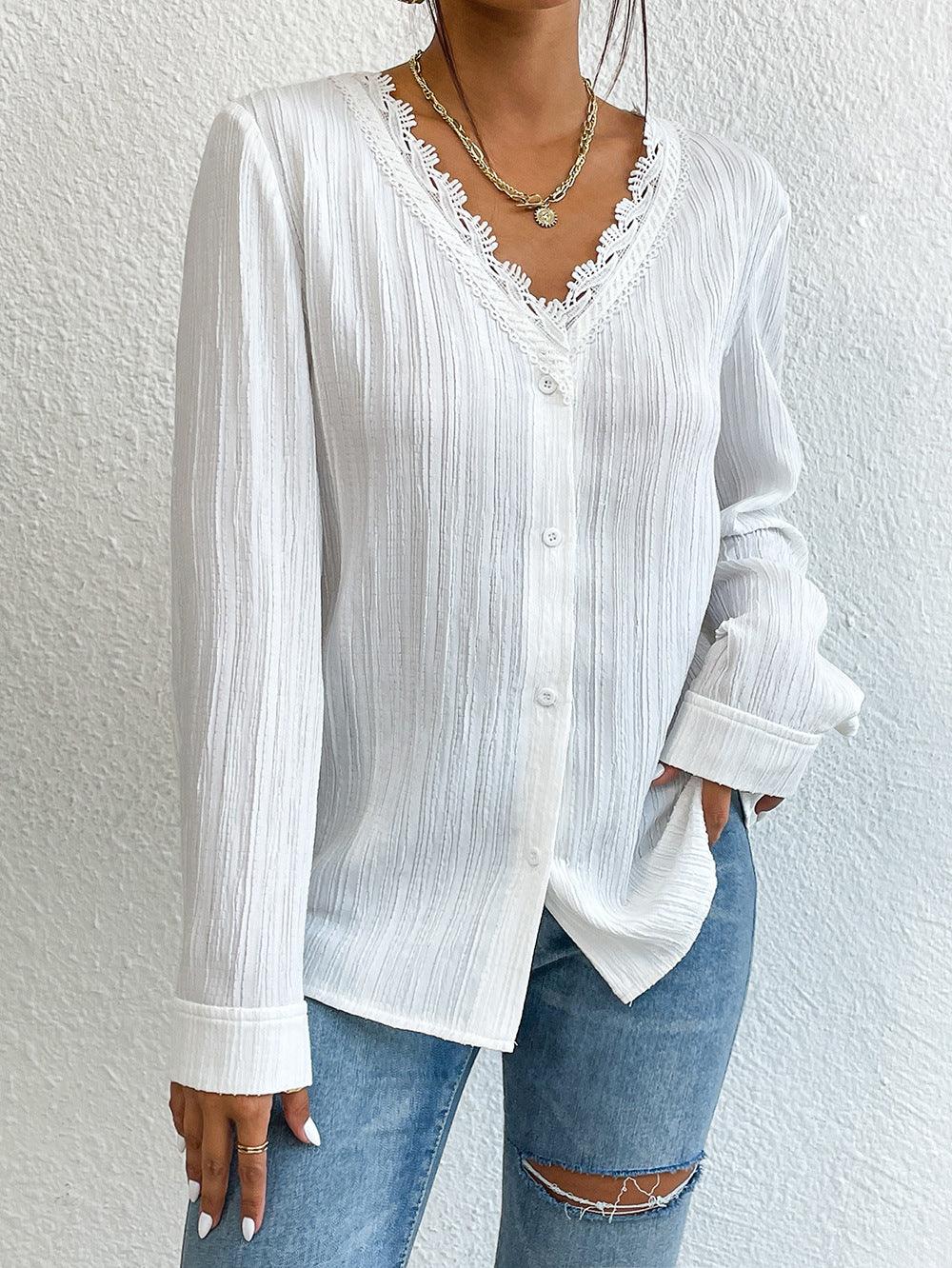 Slim Fit Long Sleeve Shirt Top Women - Elite Essence Store